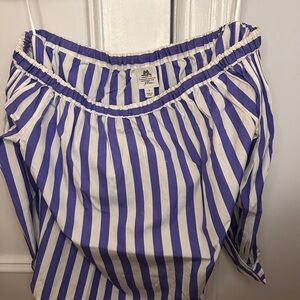 J. Crew Blue and White Striped Top
